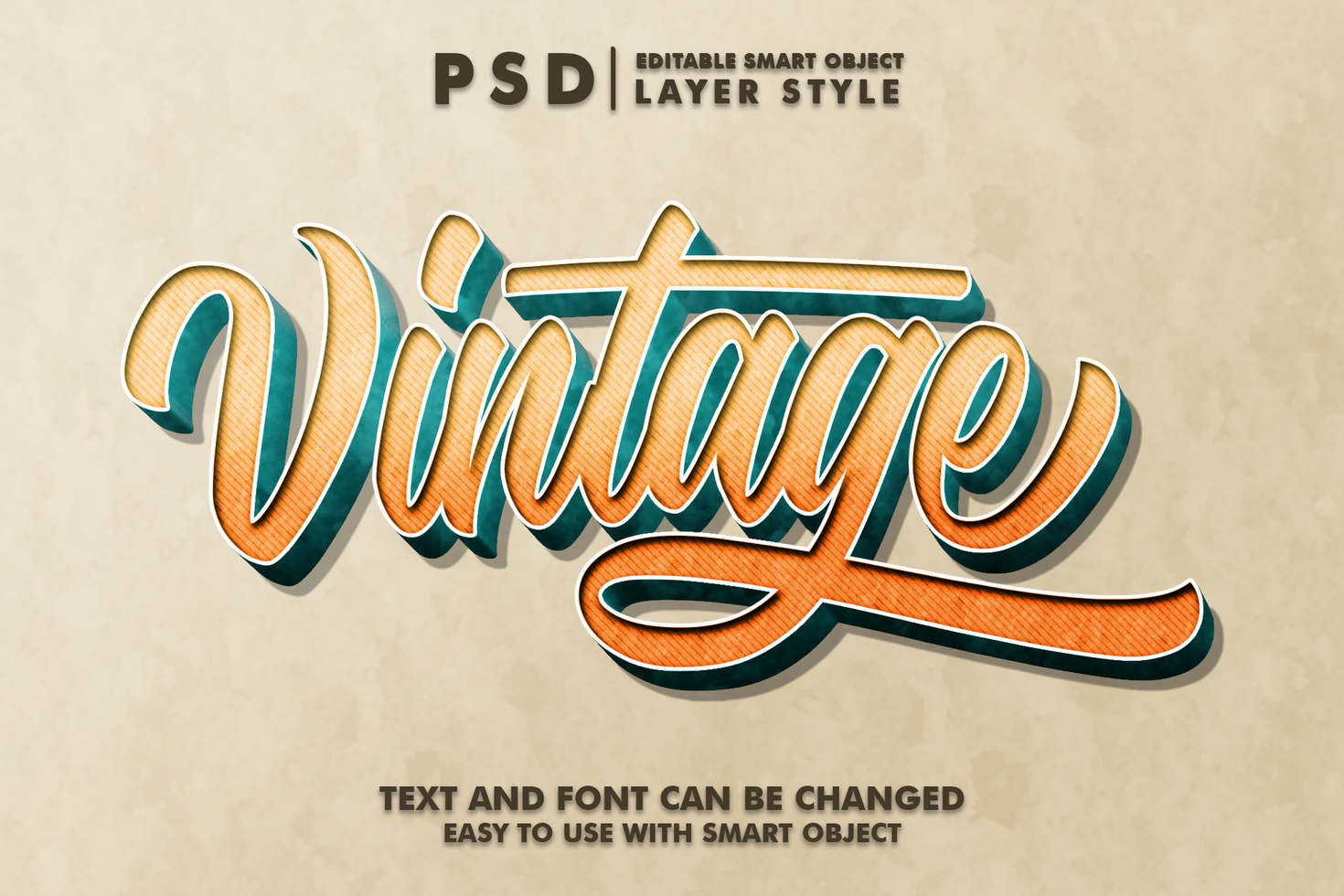 Vintage ▾ modificabile testo effetto psd