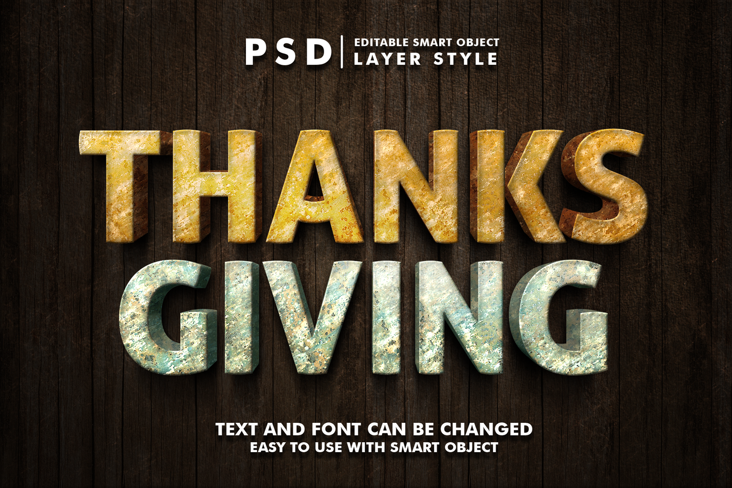 Thanks Giving Editable Text Effect psd
