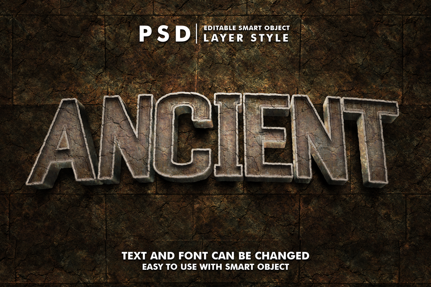 Ancient Editable Text Effect psd