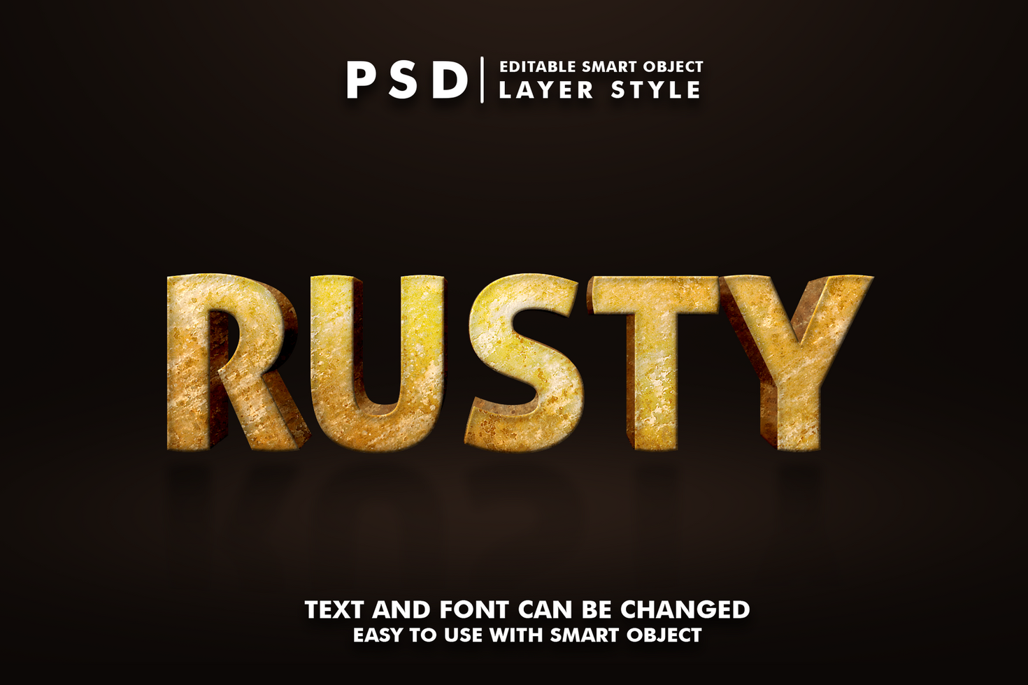 Rust Editable Text Effect psd