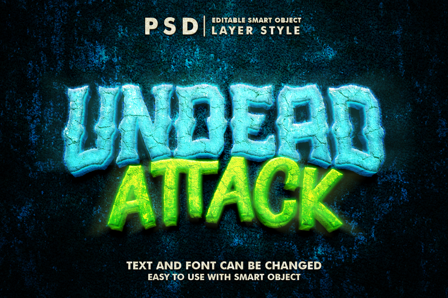 Undead Attack Editable Text Effect psd