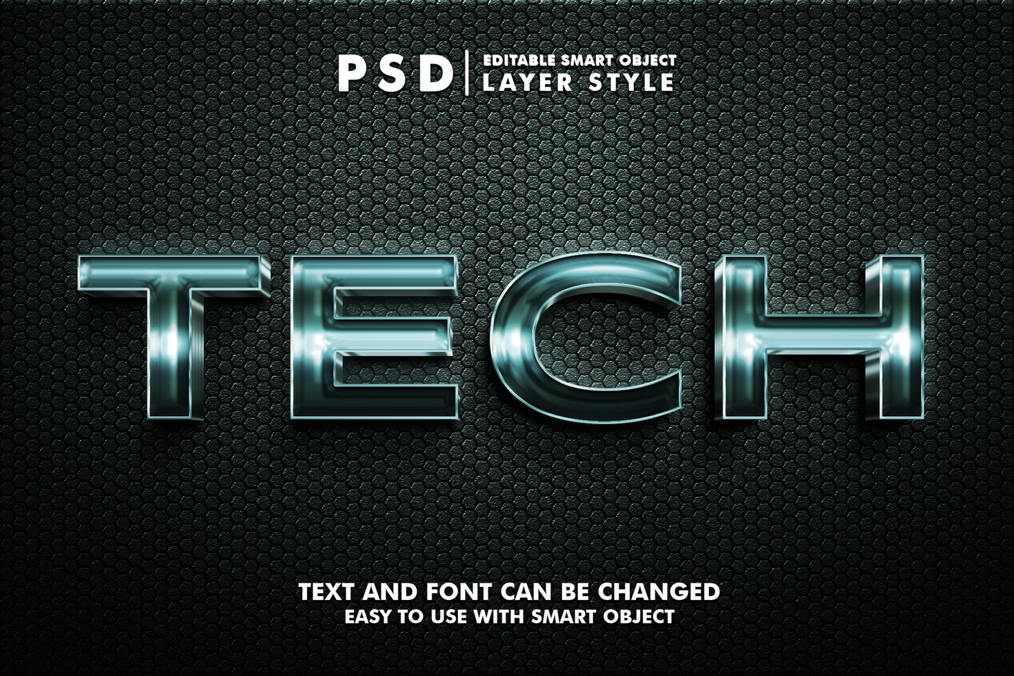 Tech modificabile testo effetto psd