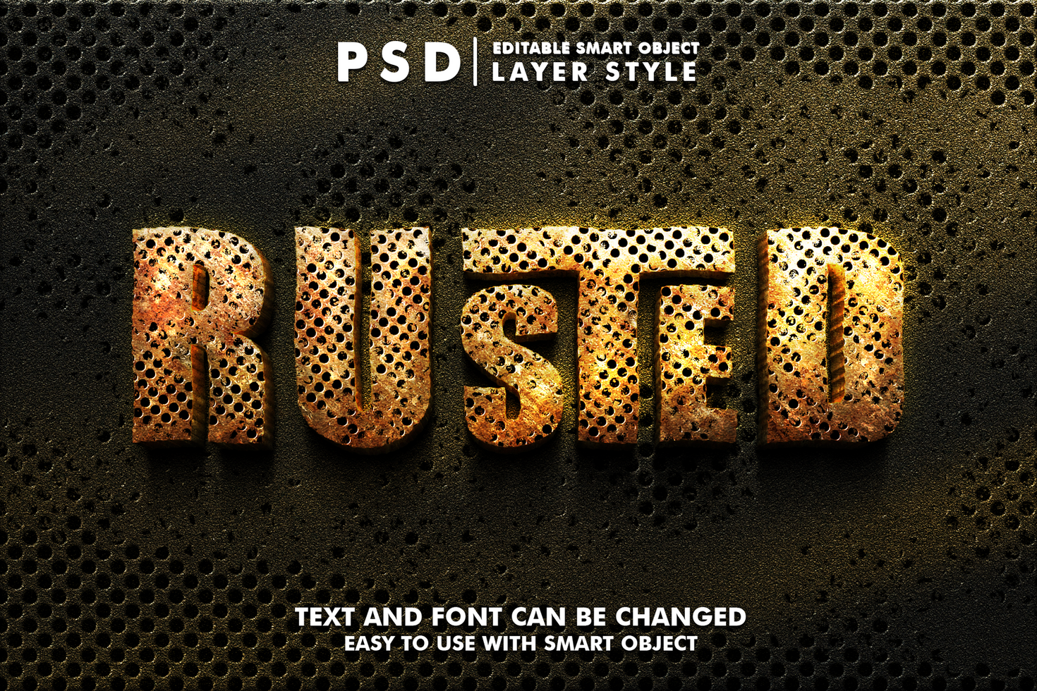 rouille modifiable texte effet psd