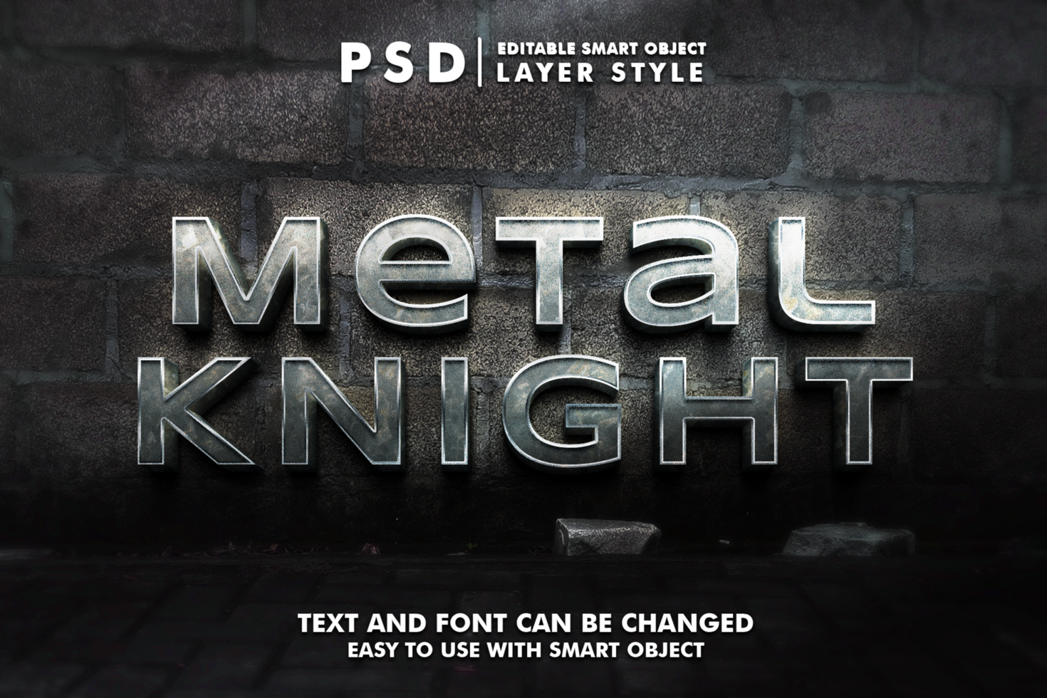 Metal Editable Text Effect psd