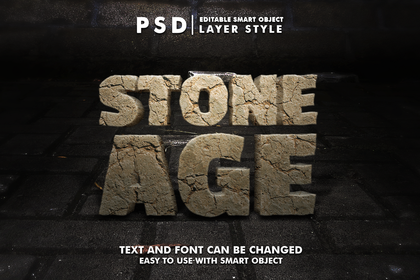Stone Editable Text Effect psd