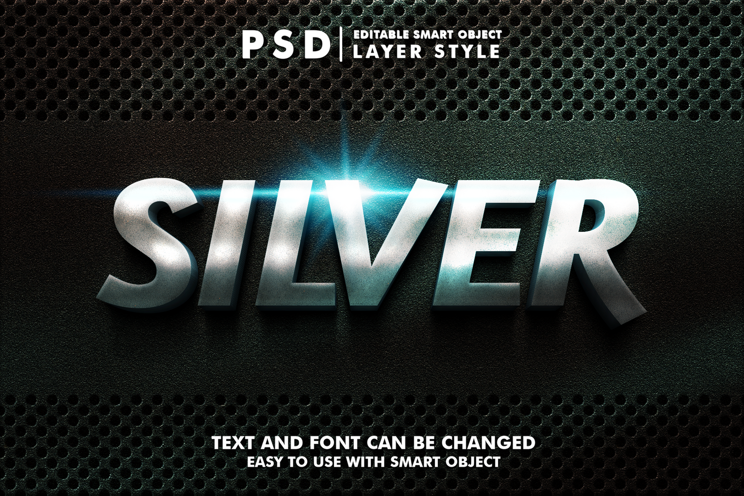 Silver Editable Text Effect psd