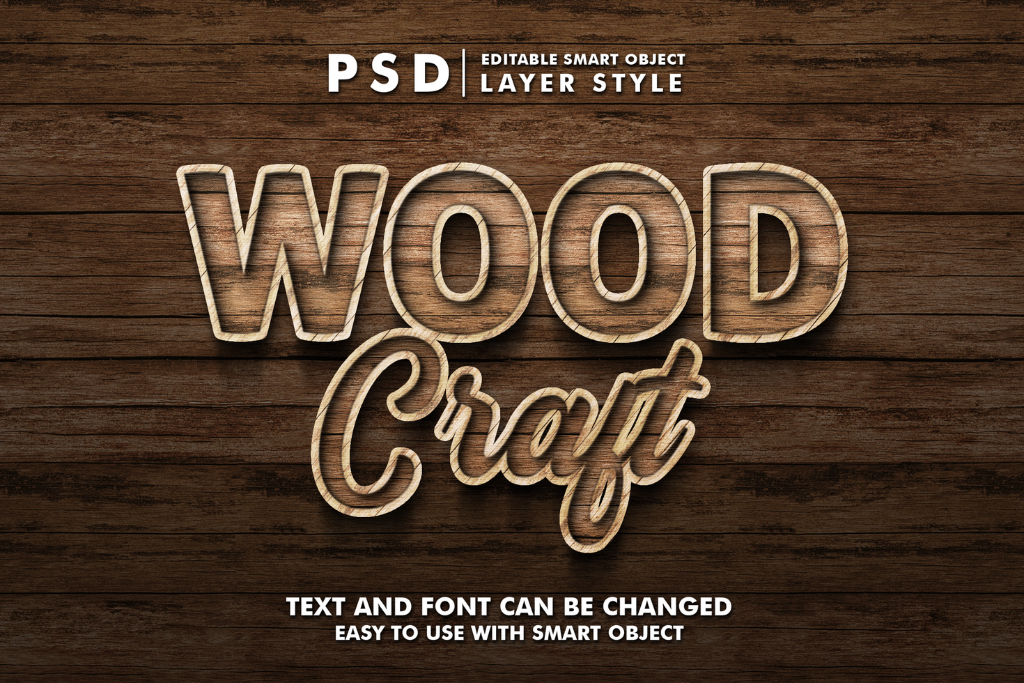 Wood Editable Text Effect psd