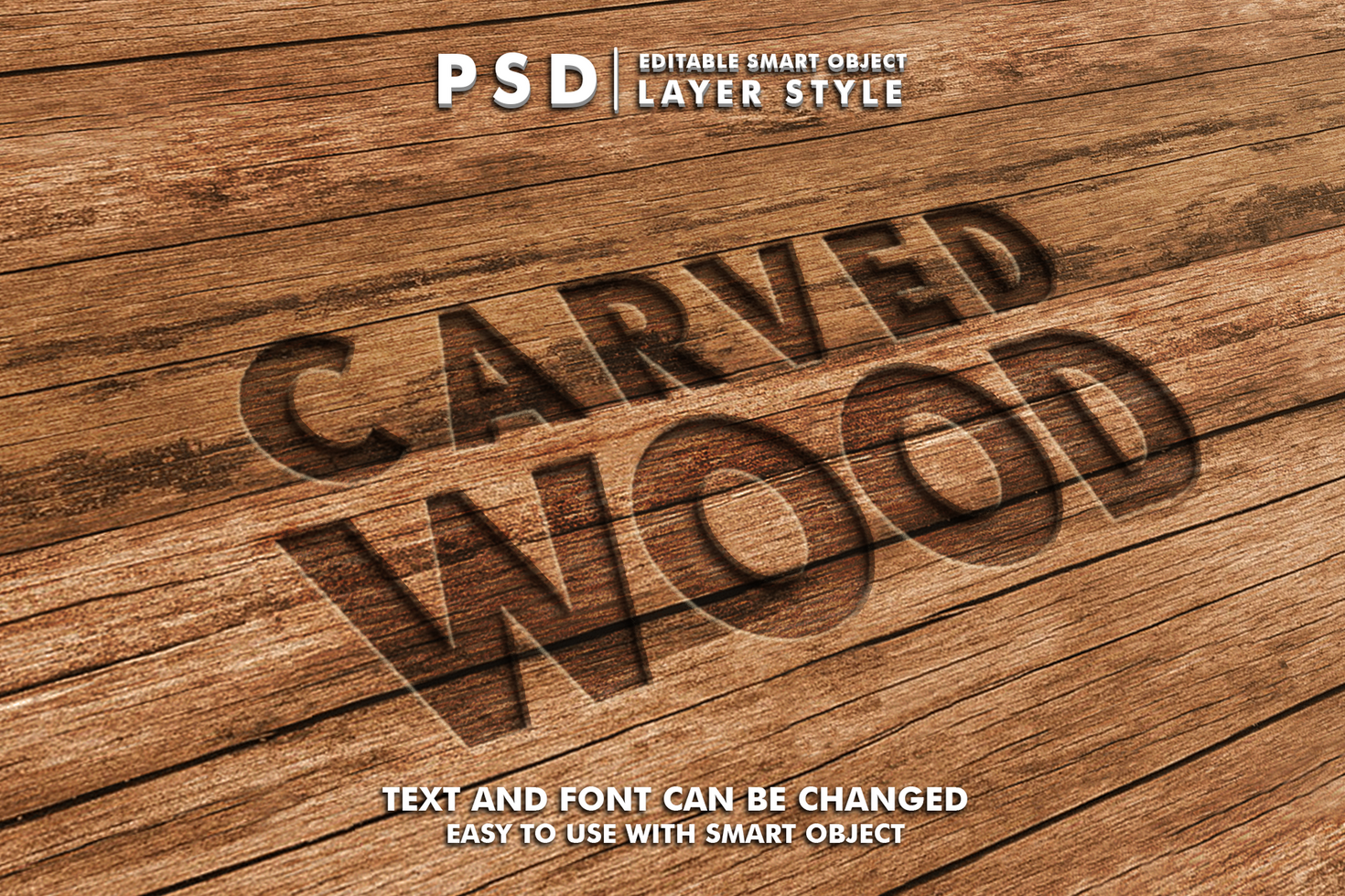Wood Editable Text Effect psd