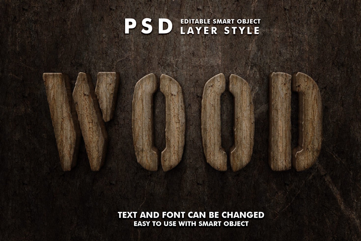 Wood Editable Text Effect psd