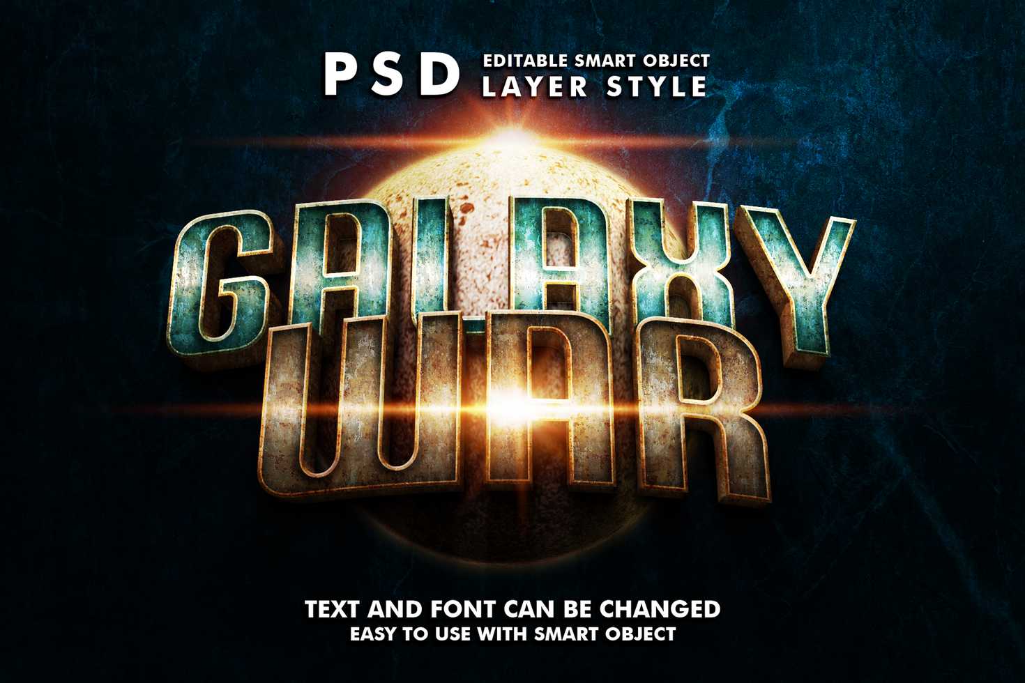 Galaxy War Editable Text Effect psd