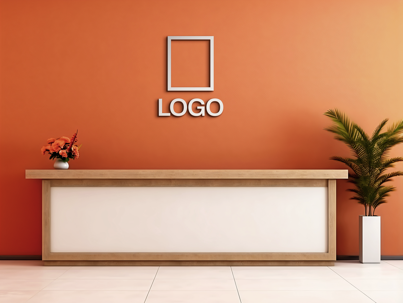 Logo mockup sign mockup design brand identity mockup company logo reception logo mockup branding ai generative background psd