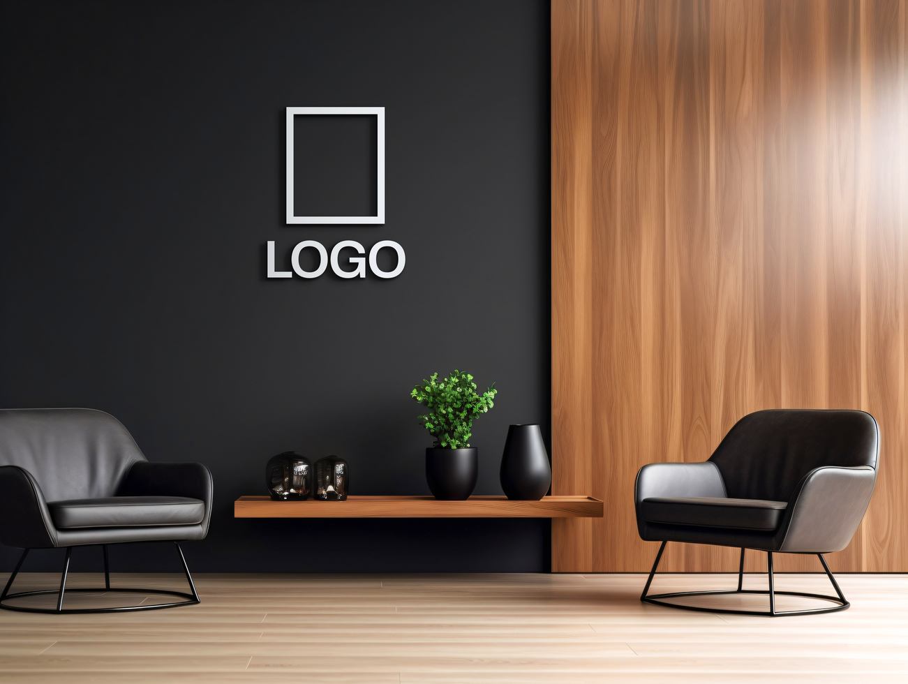 Logo mockup sign mockup design brand identity mockup company logo reception logo mockup branding ai generative background psd