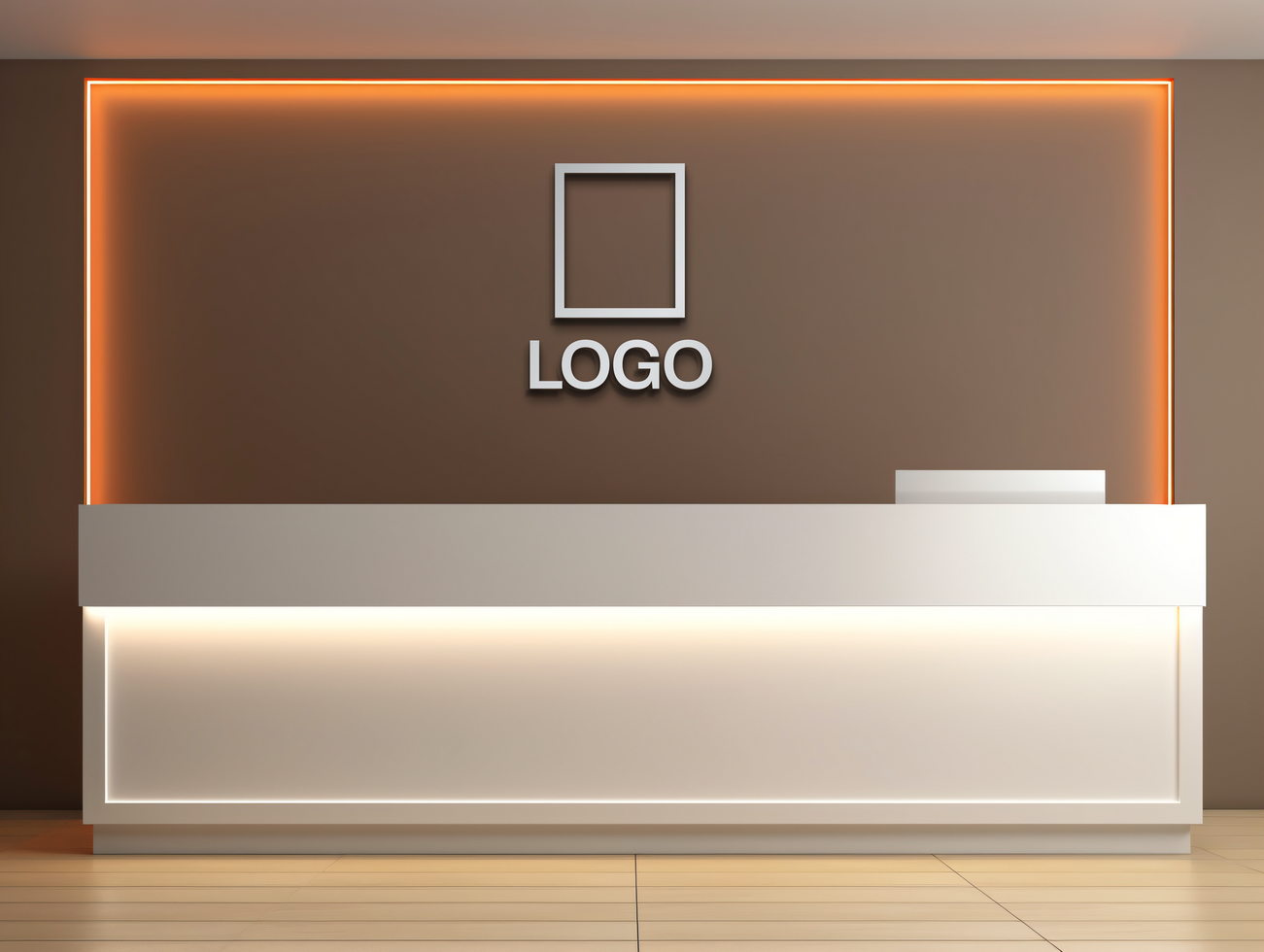 Logo mockup sign mockup design brand identity mockup company logo reception logo mockup branding ai generative background psd