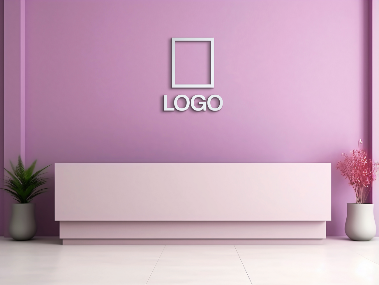 Logo mockup sign mockup design brand identity mockup company logo reception logo mockup branding ai generative background psd