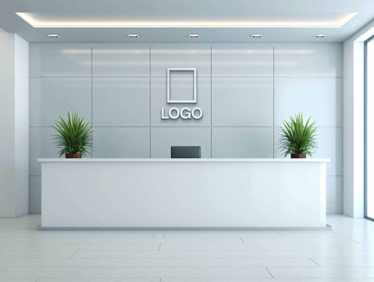 Logo mockup sign mockup design brand identity mockup company logo reception logo mockup branding ai generative background psd