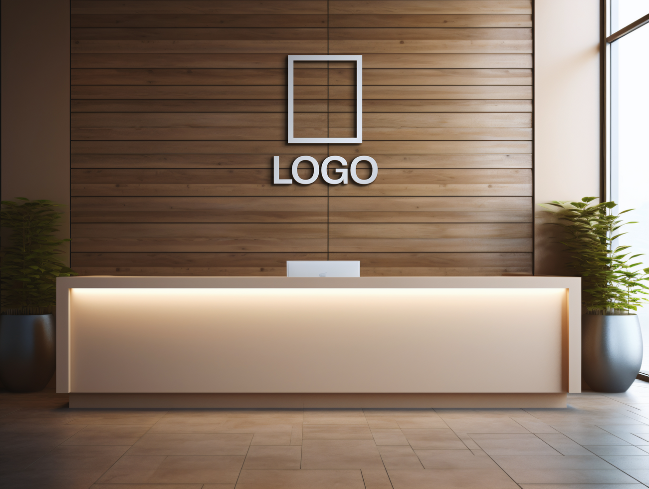 Logo mockup sign mockup design brand identity mockup company logo reception logo mockup branding ai generative background psd