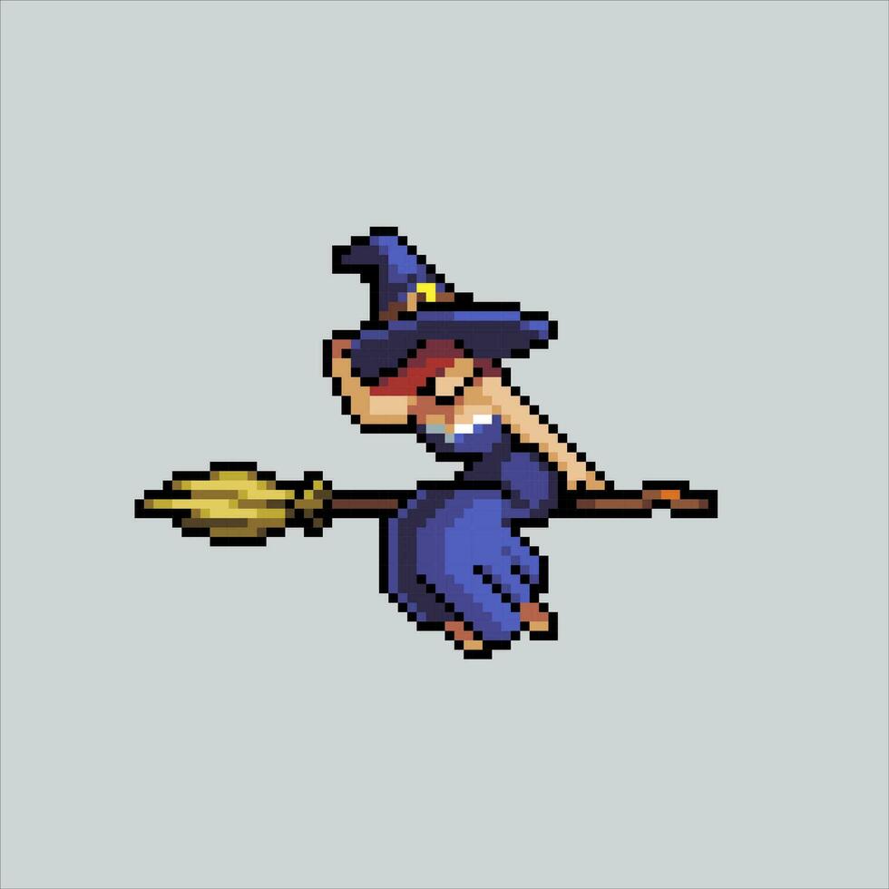 Pixel art illustration Witch. Pixelated Witch. Scary Witch pixelated for the pixel art game and icon for website and video game. old school retro. vector