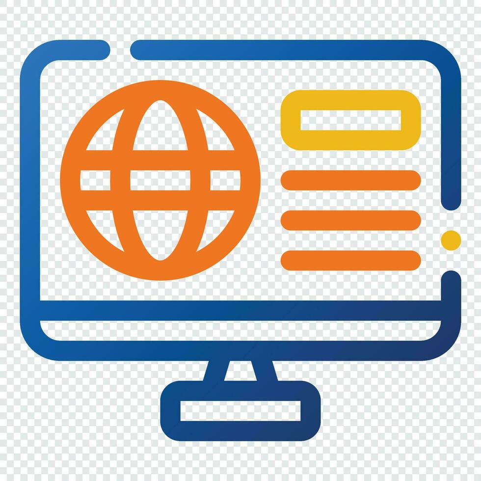 Globe Icon. Digital marketing concept. Outline color icon vector