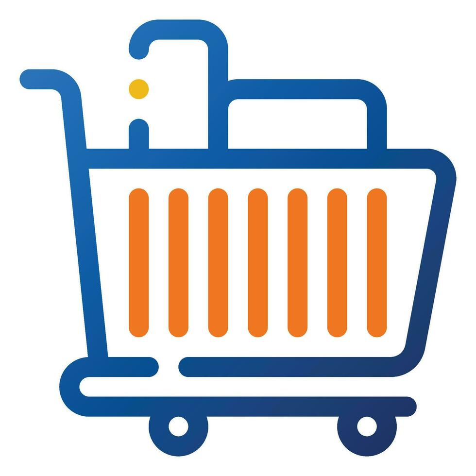 Shopping Cart Icon. Digital marketing concept. Outline color icon vector