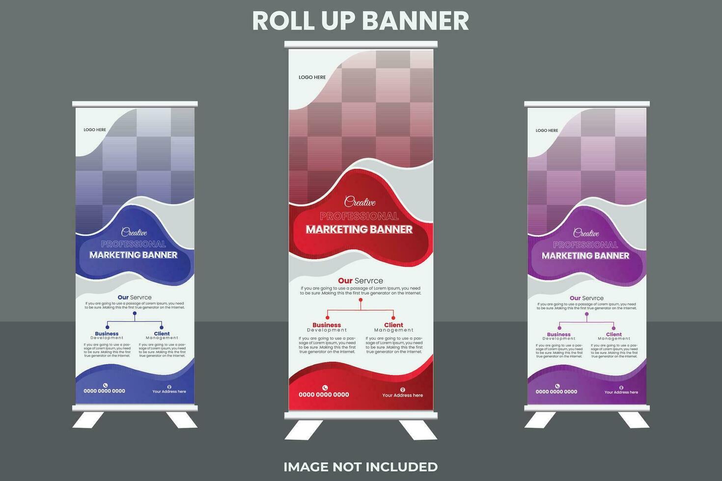 Vector corporate business roll up or stand banner template with abstract design