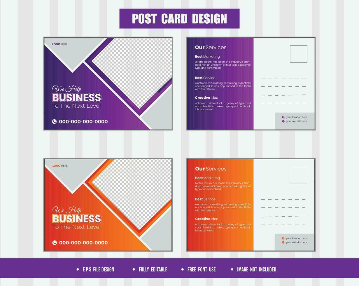 Vector business postcard design template eps.