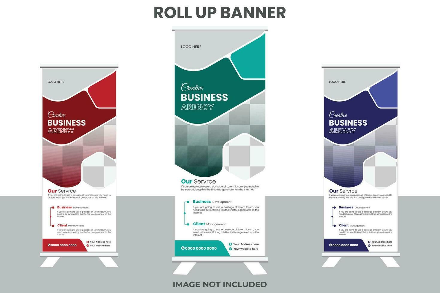 Vector corporate business company roll up banner or display standee template