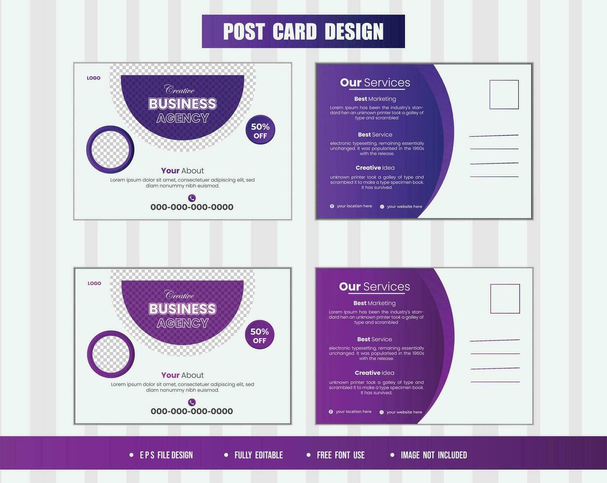 Vector corporate business postcard design template premium vector.