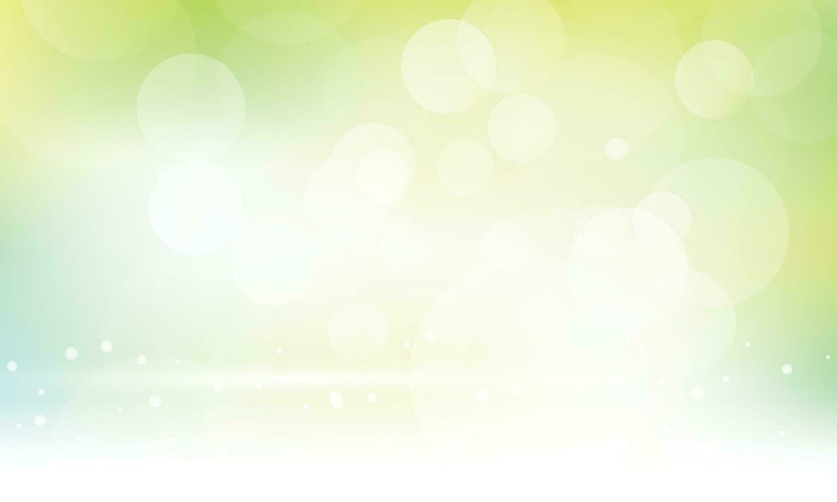 Vector natural spring greenish bokeh background with blurry white circles