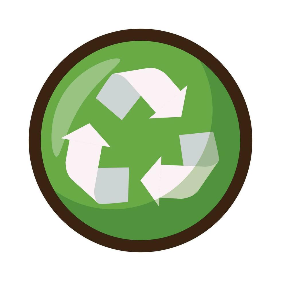 Vector recycle sign circle on white background