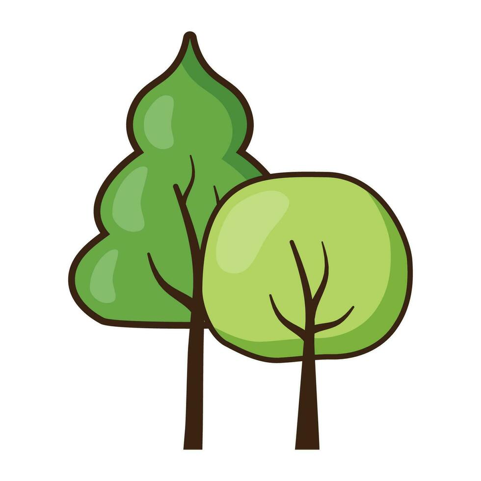 Vector tree flat element on white background