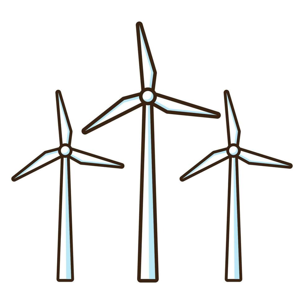 Vector wind turbine icon on white background