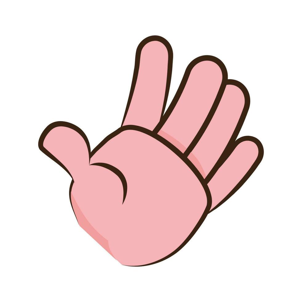 Vector hand gives high five sign hand drawn sketch isolated on a white background