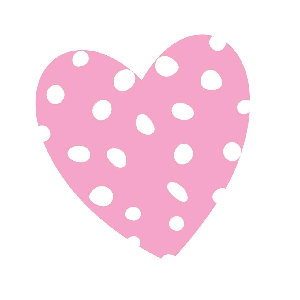 Vector heart with dotted pattern on white
