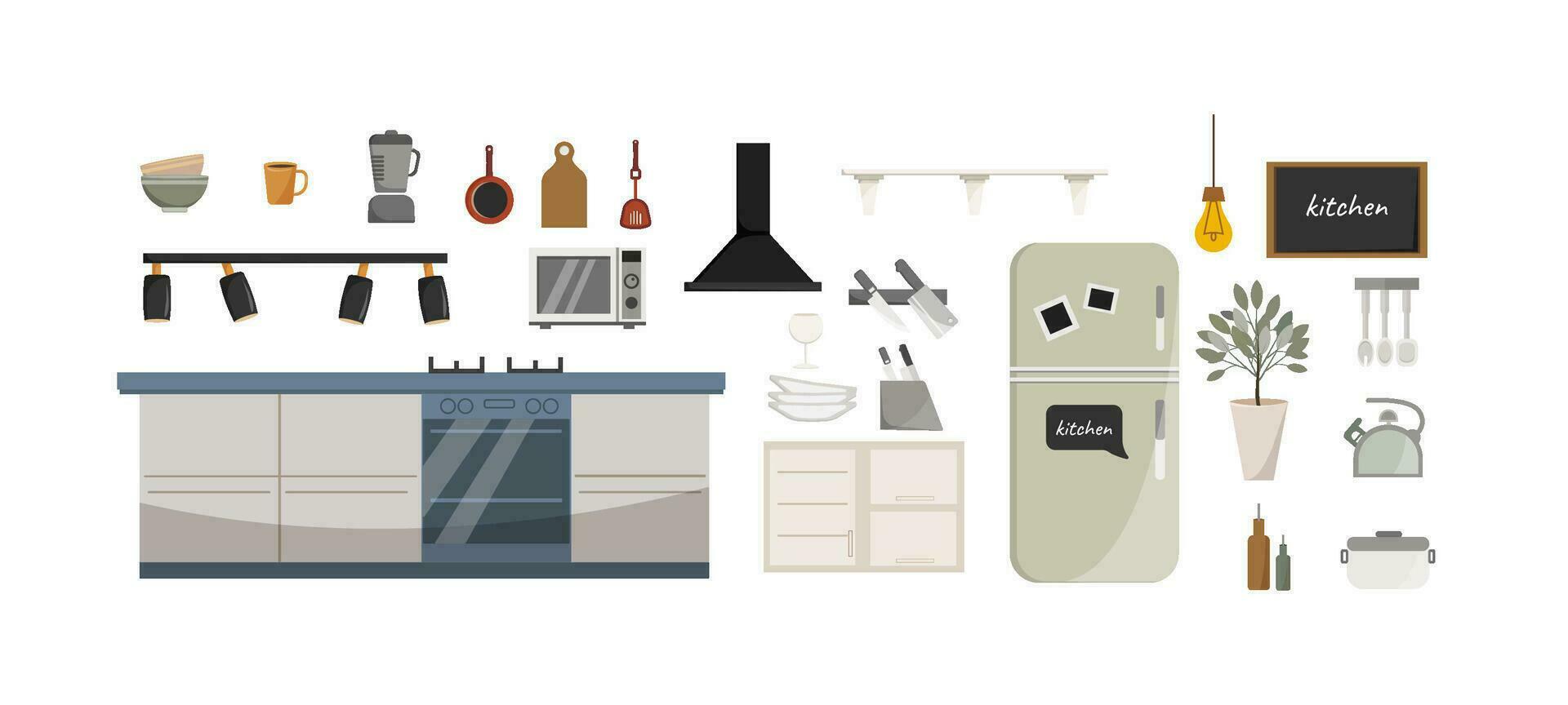 kitchen modern style vector
