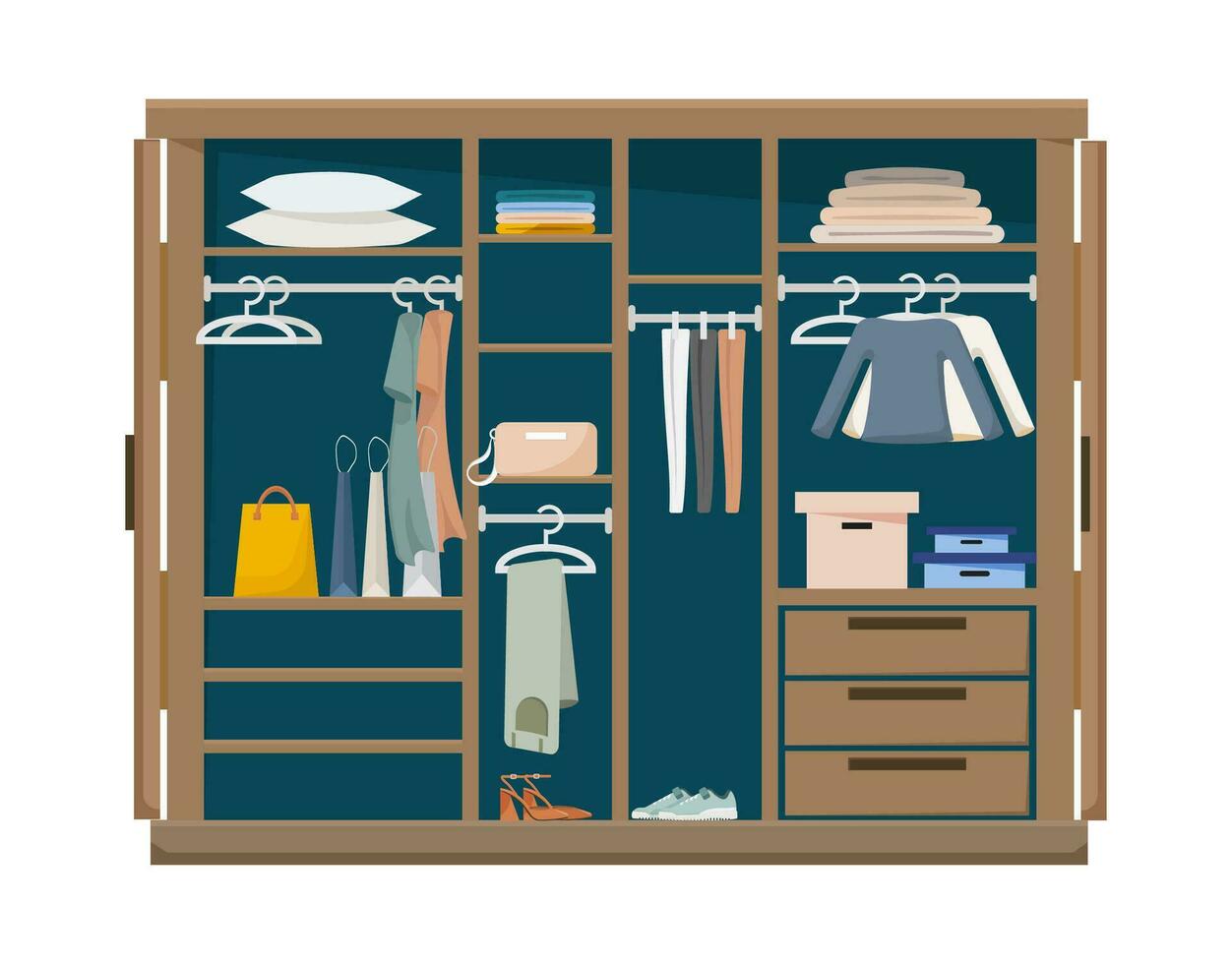 Wardrobe for cloths. vector