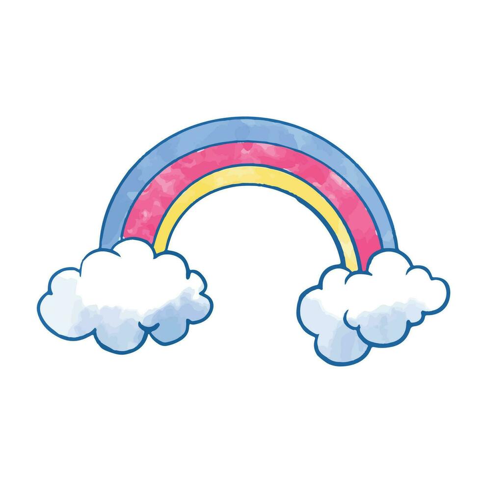 vector acuarela unicornio arco iris vector ilustración en blanco