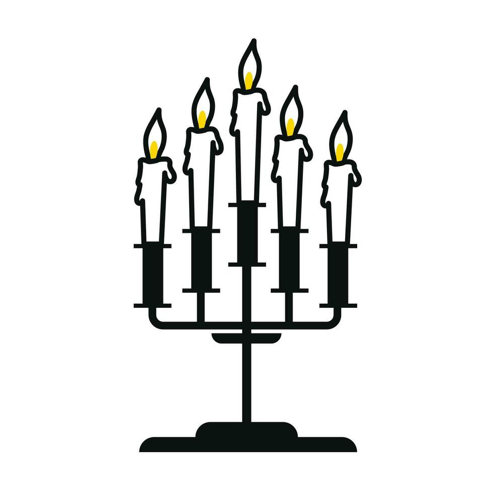 Vector candle candlestick chandelier classic ornament