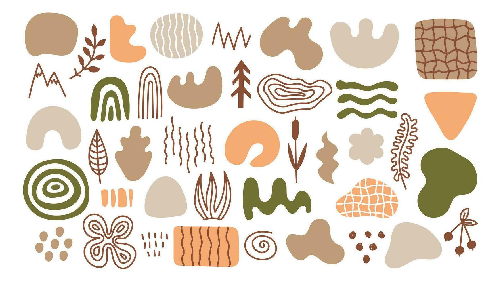 Natural organic shapes set vector