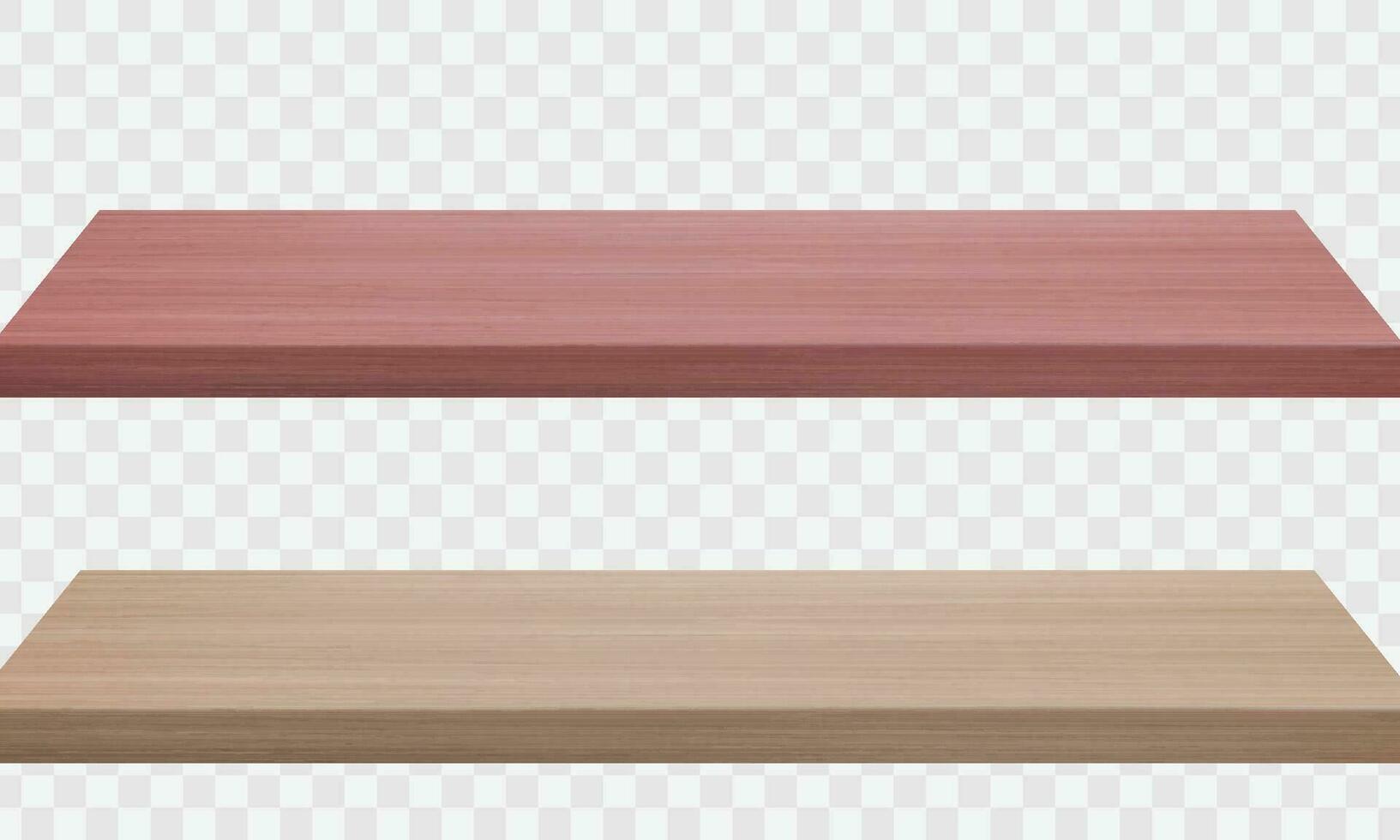 Vector wooden table perspective view wood top surface