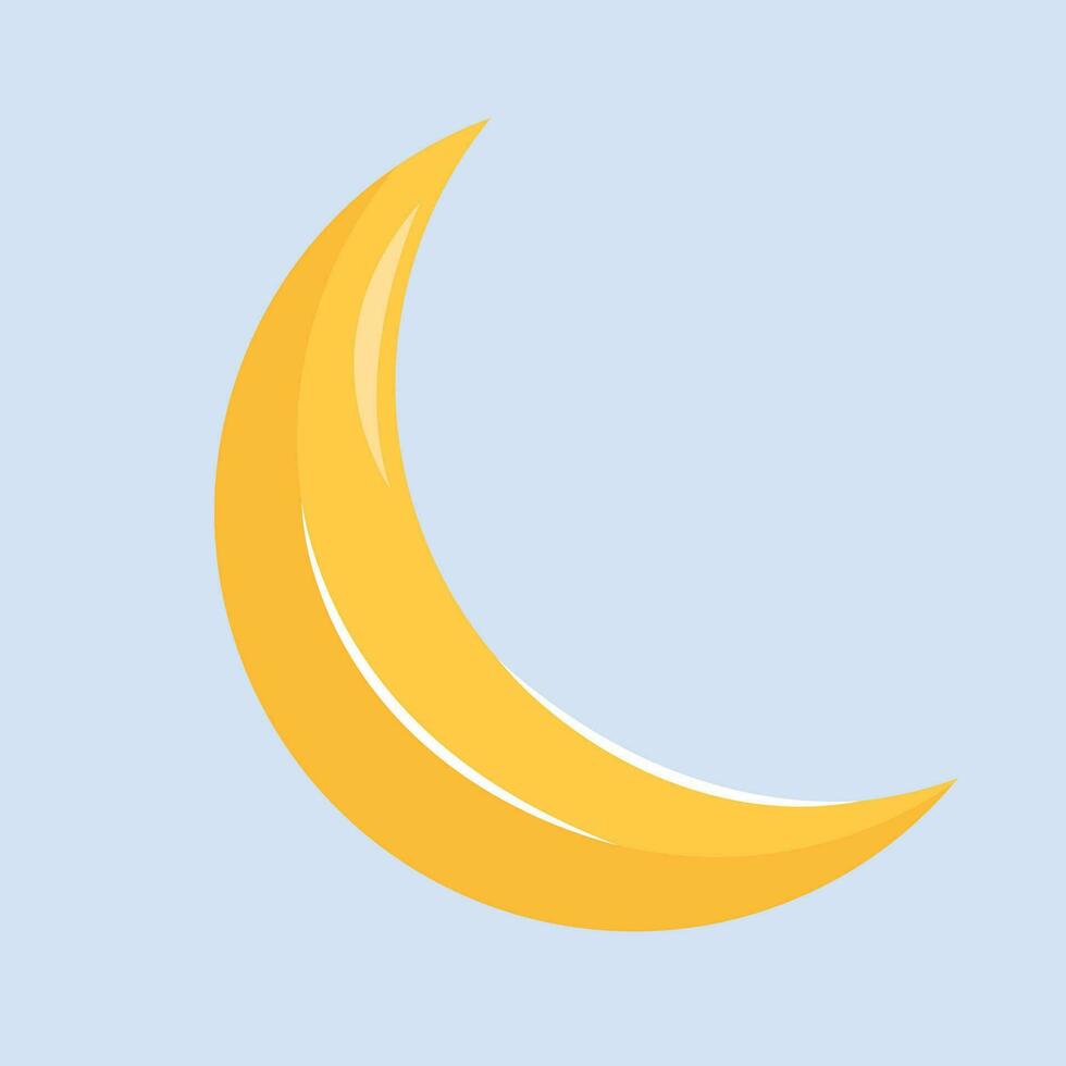 Vector yellow crescent geometric shape vector