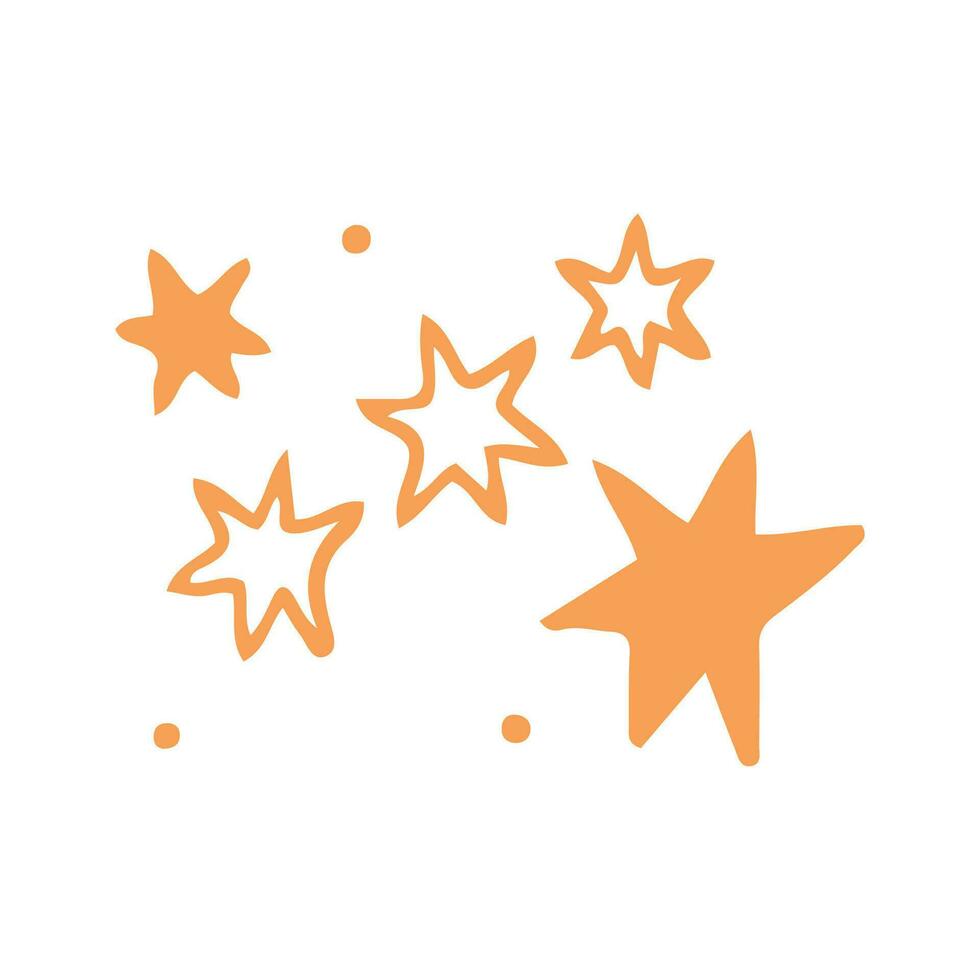 Vector hand drawn sparkling star on white