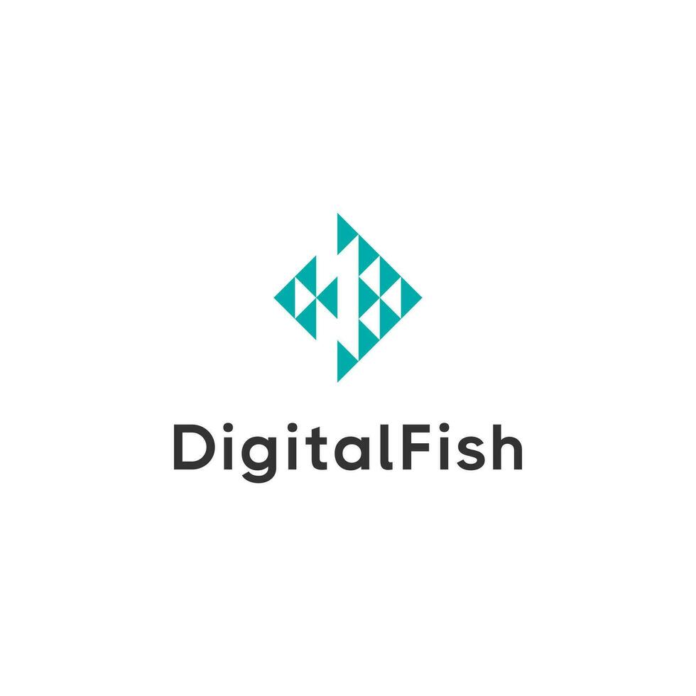 modern geometric fish logo design vector