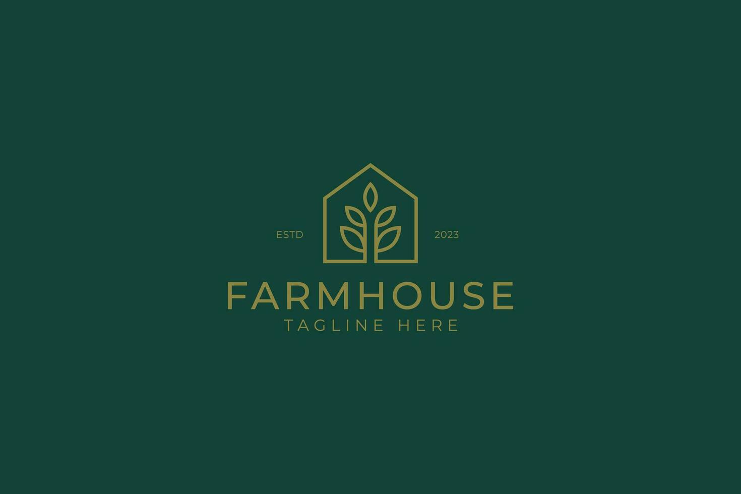 House Plant Farm Botany Agriculture Garden Nature Home Property Residential Concept Building Logo vector
