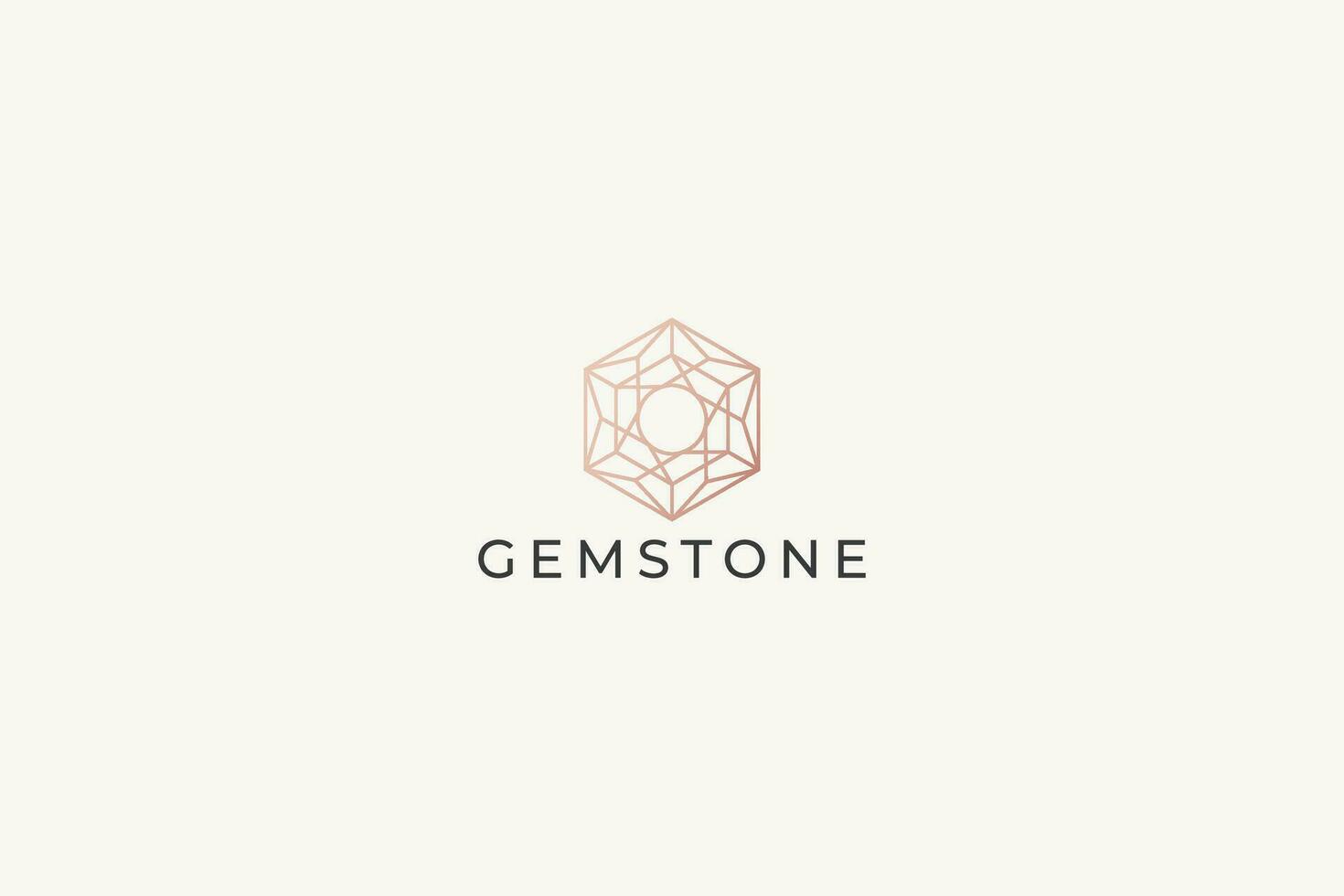 Gem Gemstone Luxury Business Fashion Boutique Jewelry Geometric Abstract Logo Template vector