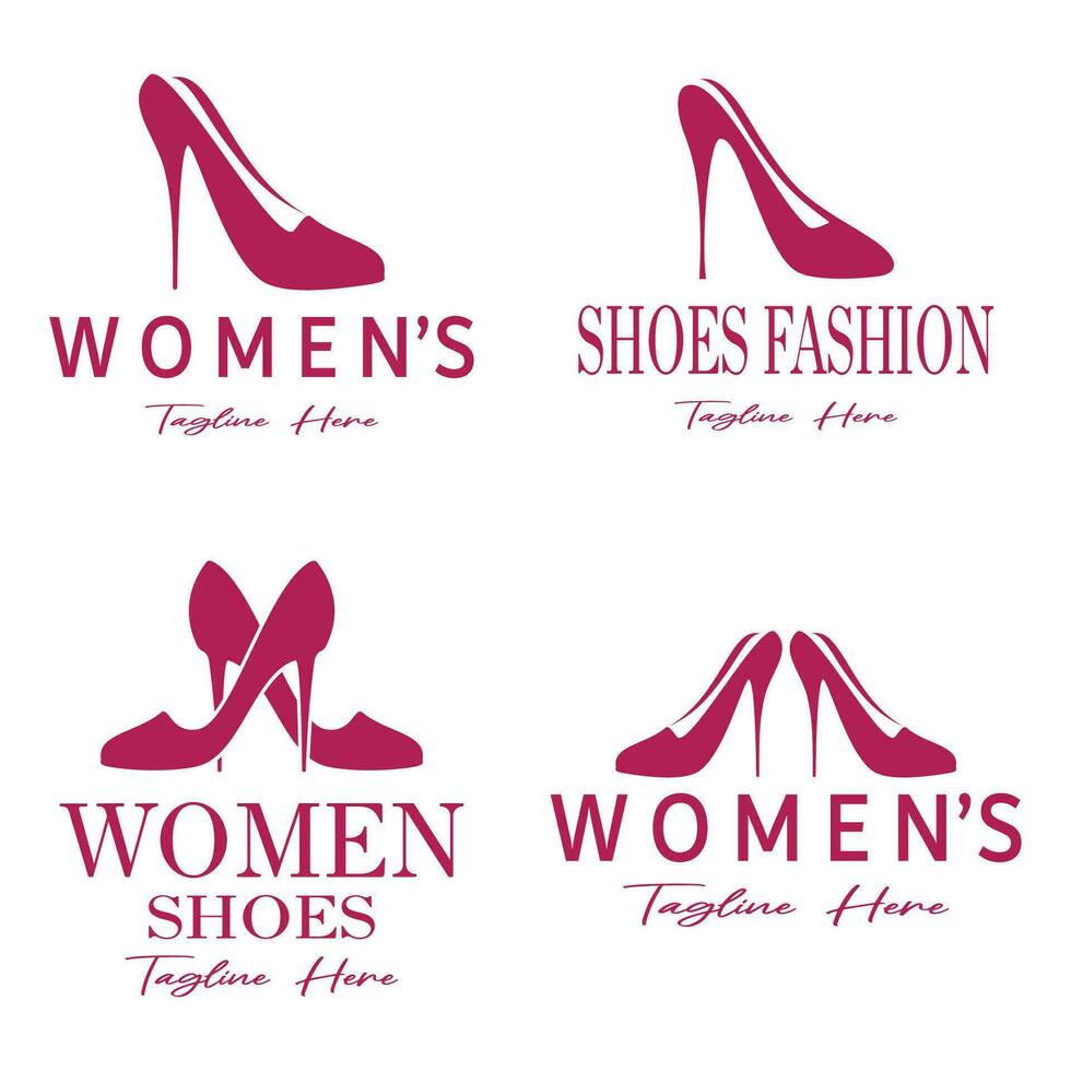 logo para De las mujeres alto tacón Zapatos ese es elegante y lujoso y femenino. logo para negocio, De las mujeres zapato comercio, moda, zapato compañía, belleza. vector