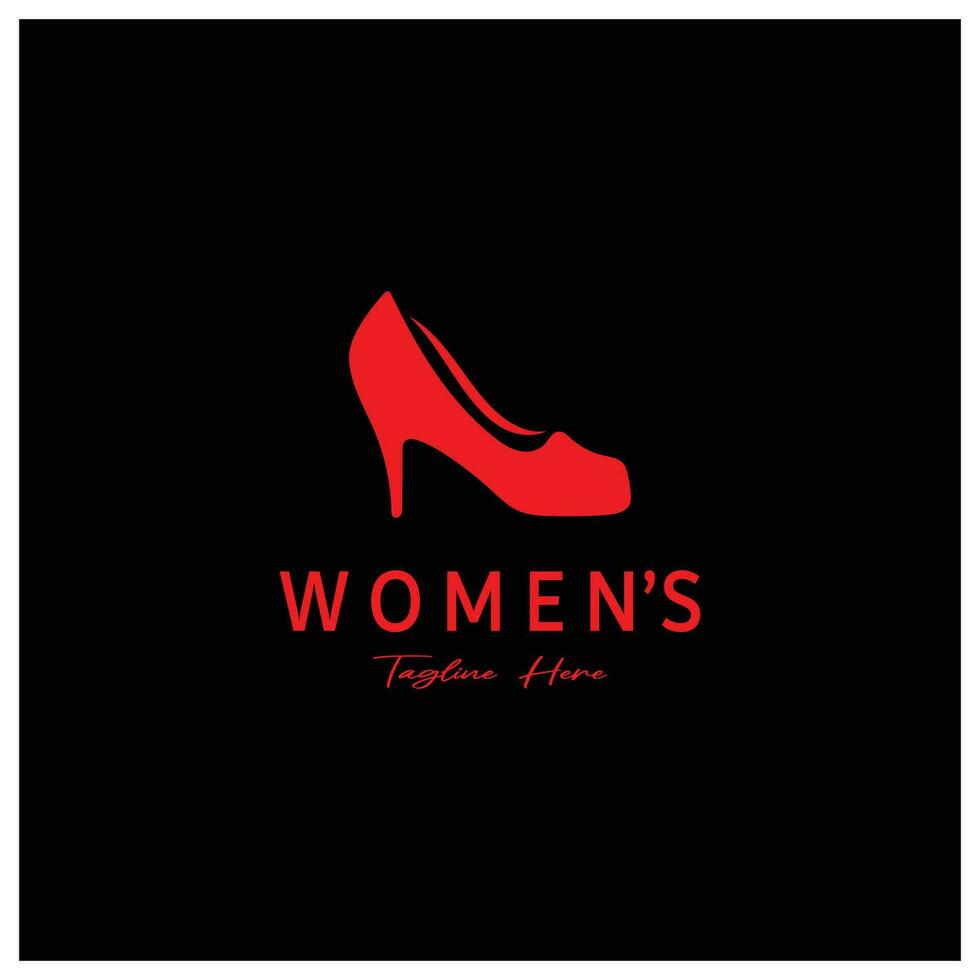 Logo for women's high heel shoes that is elegant and luxurious and feminine. Logo for business, women's shoe shop, fashion, shoe company, beauty. vector