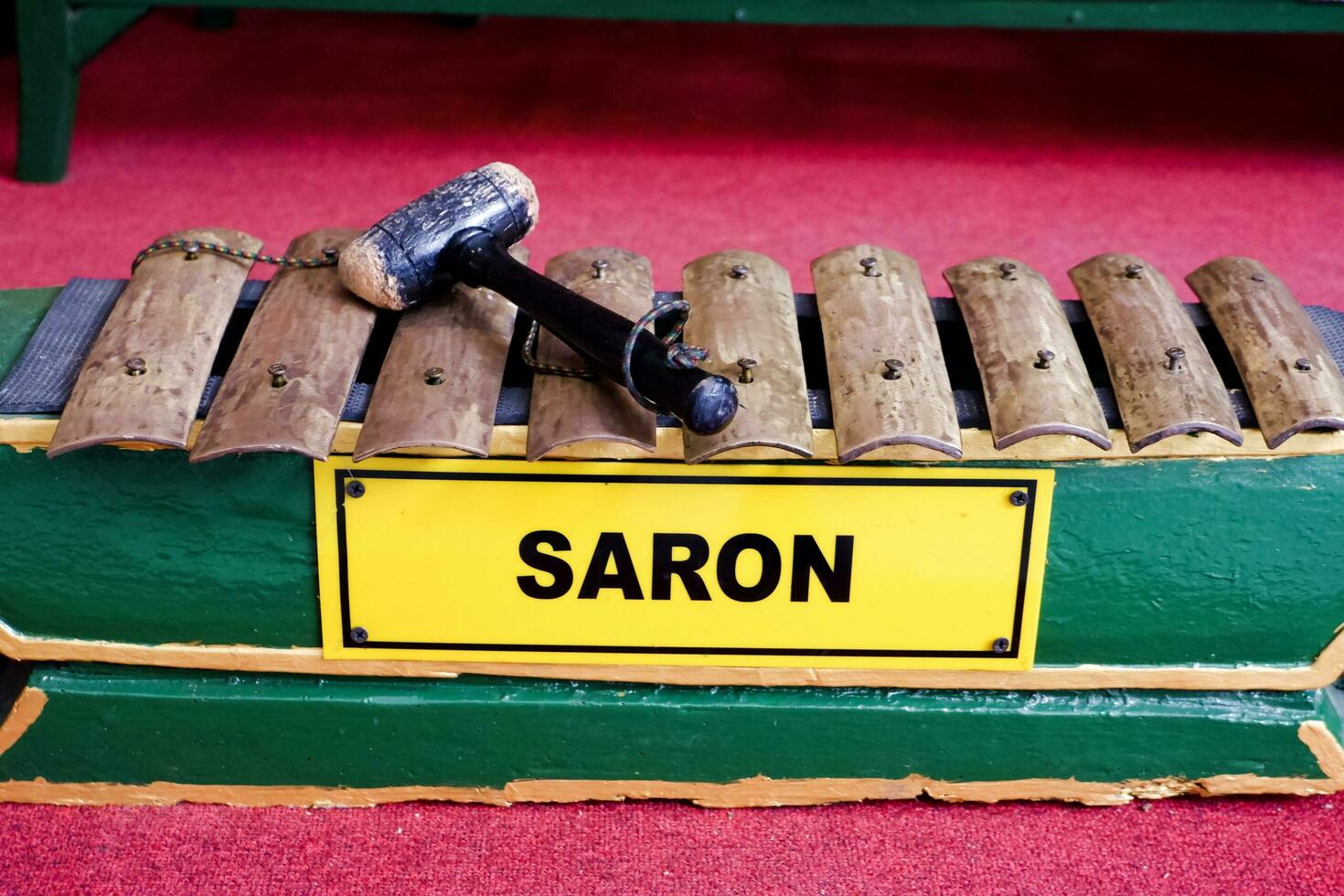 Batu - Indonesia, October 08, 2023. One of the gamelan musical instruments, named saron, comes from Surakarta. photo