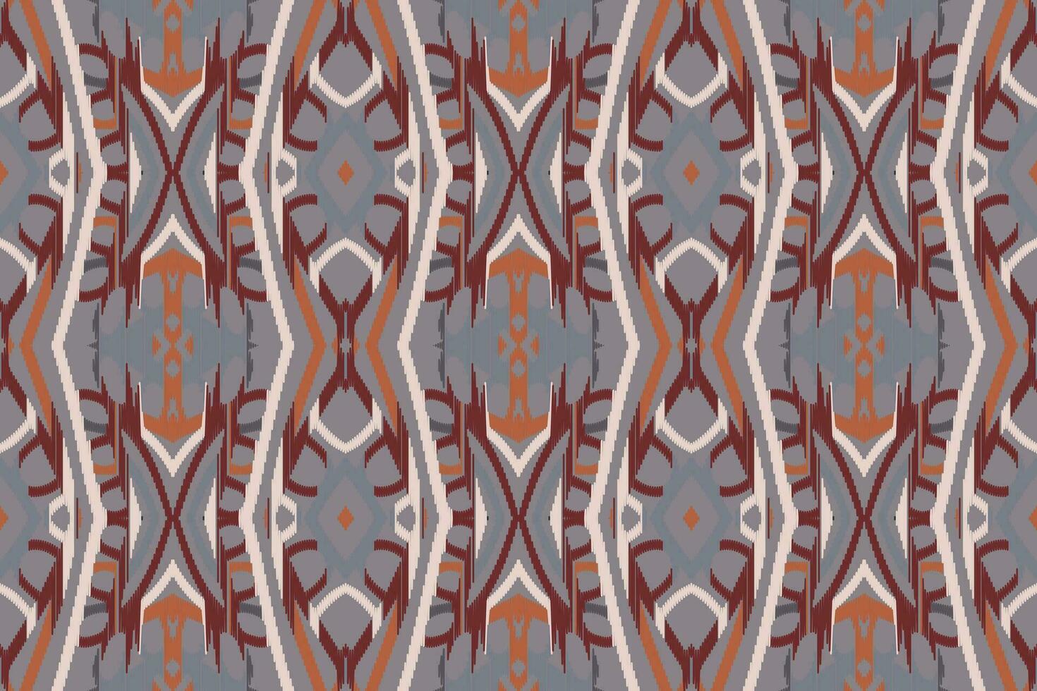 Ikat Floral Paisley Embroidery Background. Ikat Flowers Geometric Ethnic Oriental Pattern Traditional. Ikat Aztec Style Abstract Design for Print Texture,fabric,saree,sari,carpet. vector