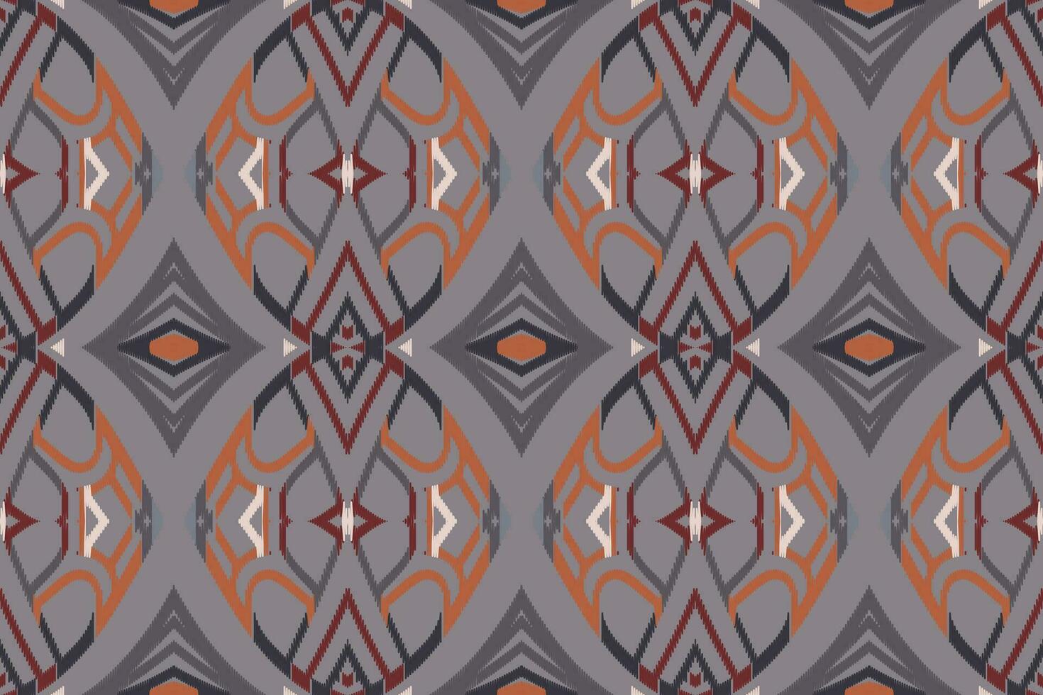 Ikat Floral Paisley Embroidery Background. Ikat Frame Geometric Ethnic Oriental Pattern Traditional. Ikat Aztec Style Abstract Design for Print Texture,fabric,saree,sari,carpet. vector