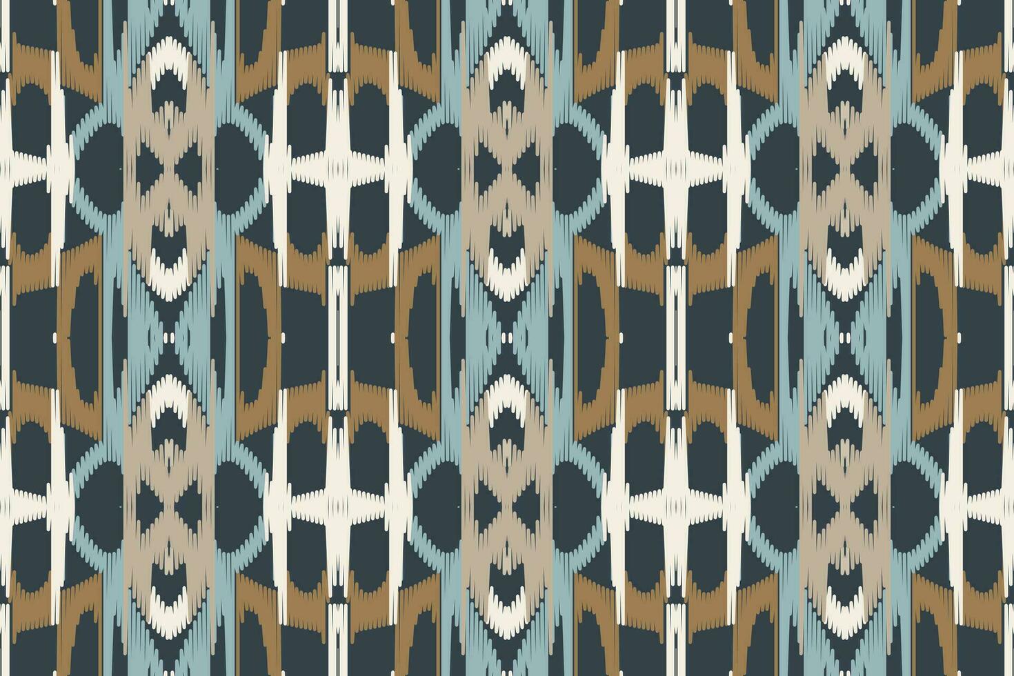 Ikat Seamless Pattern Embroidery Background. Ikat Triangle Geometric Ethnic Oriental Pattern traditional.aztec Style Abstract Vector design for Texture,fabric,clothing,wrapping,sarong.